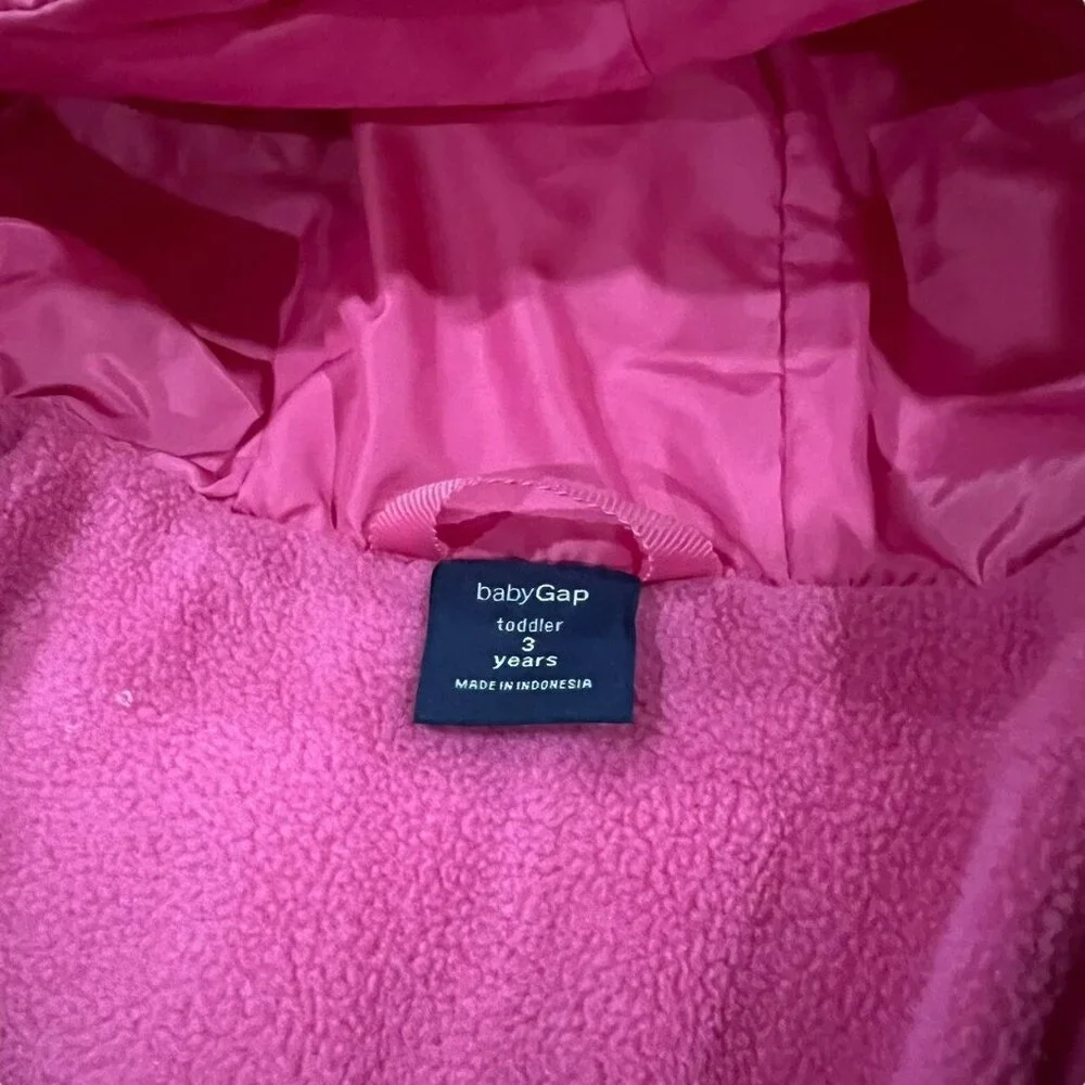 Baby Gap 3Y Pink Hooded Primaloft Puffer Coat